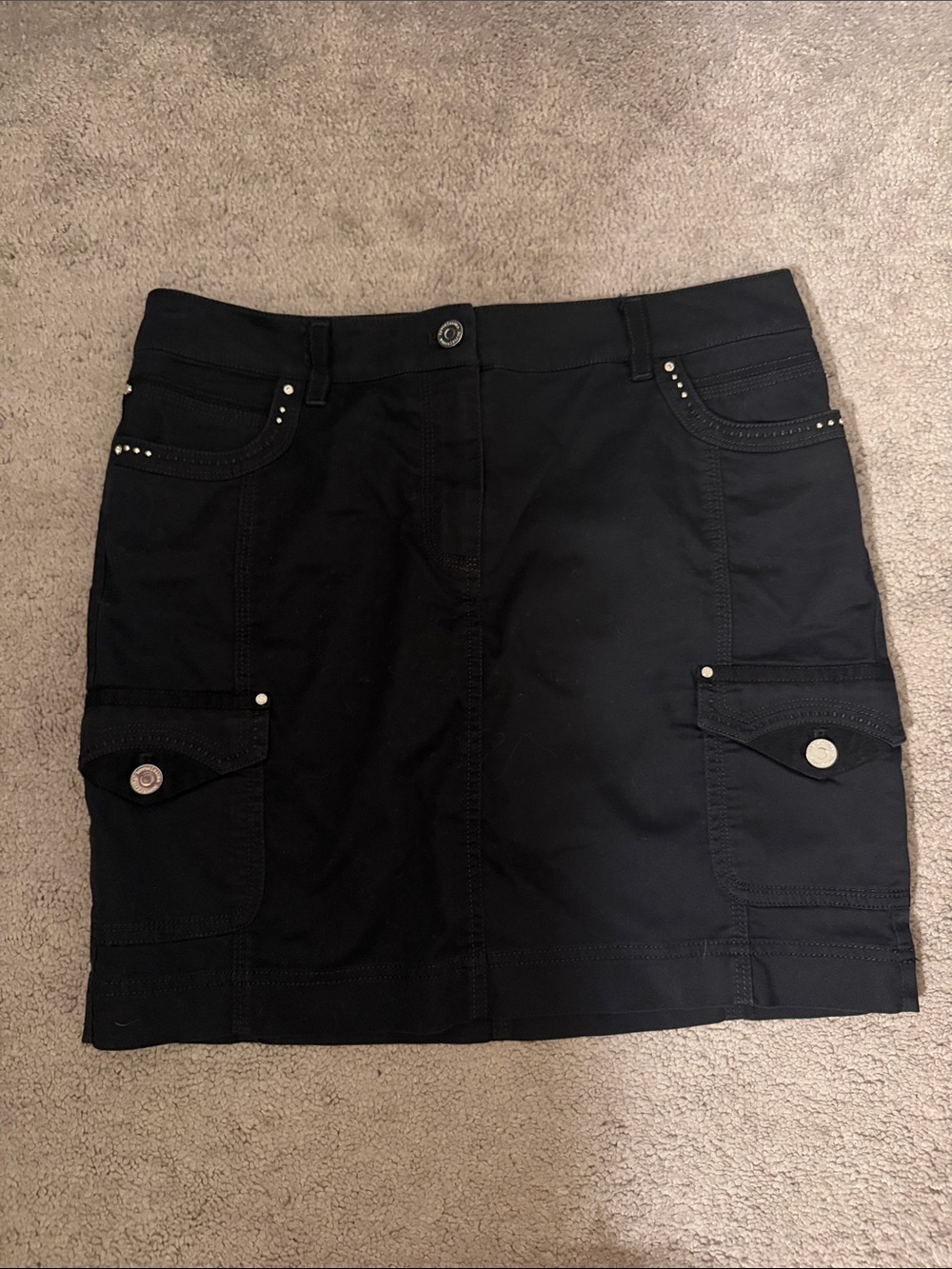 White House Black Market Black Mini Skirt with Cargo Pockets